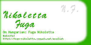 nikoletta fuga business card